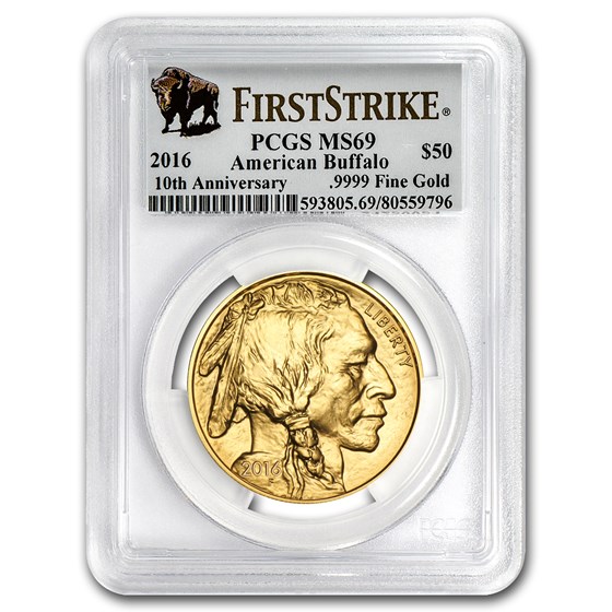 2016 1 oz Gold Buffalo MS-69 PCGS (FirstStrike®) 2016 1 oz Gold Buffalo MS-69 PCGS (FirstStrike®)
